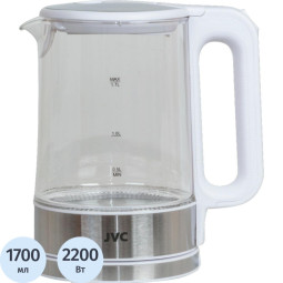 Чайник стеклянный JVC JK-KE1520 white, 1,7л. (4895227621758)