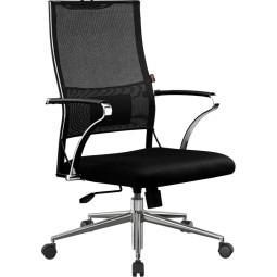 Кресло MT_Sit Air-180/Km00/Wh00/K15cL(M09.B23.G18.W01),черный, хром