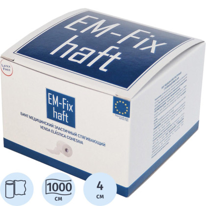 Бинт самофикс эласт 4см х 10м картон. уп.EM-FIX HAFT