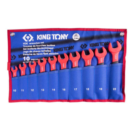 Набор ключей  рожковых диэлектрических,10-22 мм,чехол,10предм.KING TONY