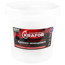 Краска водно-дисперсионная интерьерн моющаяся, Krafor, 40 кг, белая