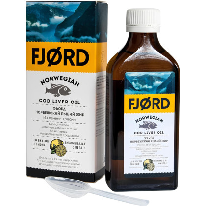 БАД Норвежский рыбий жир со вкусом лимона ФЬОРД FJORD 200мл