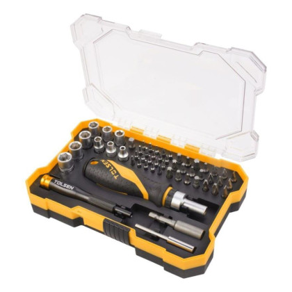 Набор бит  1/4, PH, PZ, Hex, Torx, Slotted, 56 предметов TOLSEN, TT20187