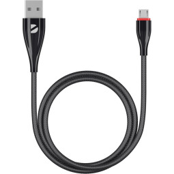 Кабель Deppa Ceramic USB - micro USB, 1м, черный