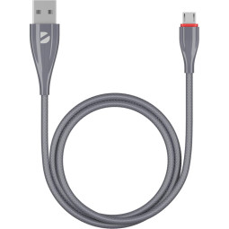 Кабель Deppa Ceramic USB - micro USB, 1м, серый