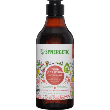 Гель для душа Synergetic Пачули и ароматный бергамот, 380мл