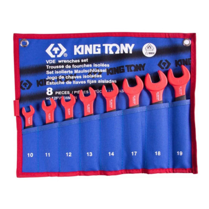 Набор ключей рожковых диэлектрических, 10-19 мм, чехол,8предм.KING TONY