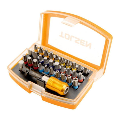 Набор бит 1/4, PH, PZ, Hex, Torx, Slotted, 32 предмета TOLSEN TT20370
