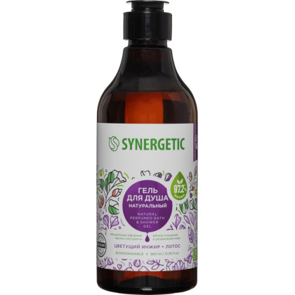 Гель для душа Synergetic Цветущий инжир и лотос, 380мл
