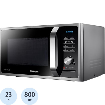 Микроволновая печь Samsung MS23F302TAS/BW 23л., 800Вт, серебристый