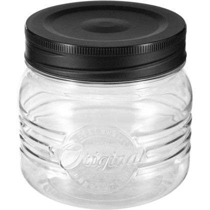Банка круглая с эмбоссингом original 0,6л (черный)