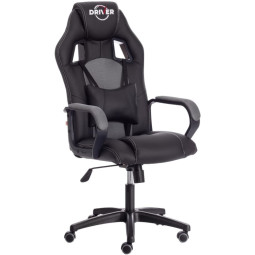 Кресло UT_DRIVER (22) 36-6/TW-12 кож/зам/ткань, черный/серый