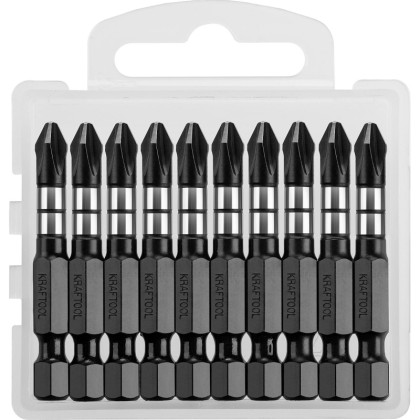 Бита KRAFTOOL Impact Pro PH2, 50мм, тип Е, 10шт/уп (26191-2-50-S10)