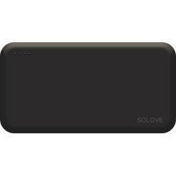 Внешний аккумулятор SOLOVE (Mi) W7 10000mAh Dual, встр.2каб USB, черный