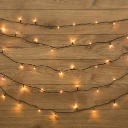 Гирлянда светодиодная Твинкл Лайт 10м, тем-зел ПВХ, 80LED,Теп бел 303-046