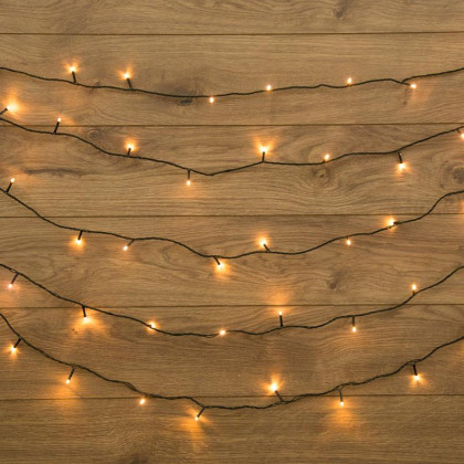 Гирлянда светодиодная Твинкл Лайт 10м, тем-зел ПВХ, 80LED,Теп бел 303-046