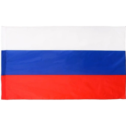 Флаг России 90х145см карман для древка и  петли, искусств.шелк МС-3790