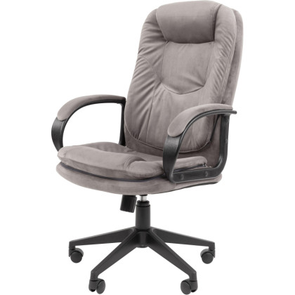Кресло VT_EChair-695 Ткань Т55 серый, пластик