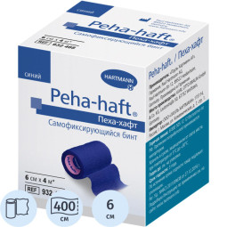 Бинт самофикс эласт 4 м х 6 см, синий, PEHA-HAFT 9324682