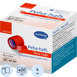 Бинт самофикс эласт 4 м х 4 см, красный, PEHA-HAFT 9324872