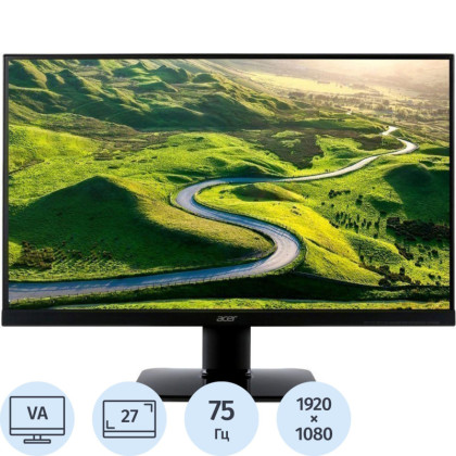 Монитор ACER KA270BMIIX 27/FHD/VA/75Hz/250cd/1ms/HDMI/VGA