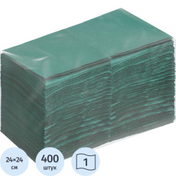 Салфетки 24х24 1 сл. Зеленые ZELPAPER 400 шт/упак