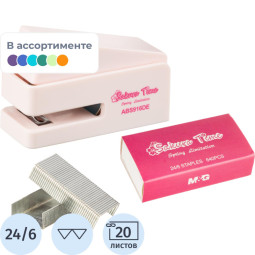 Степлер M&amp;G Sakura N24/6, до 20 л., скобы в наб. в ассортименте, в блистере