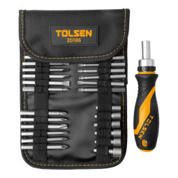 Набор бит 1/4, PH, PZ, Hex, Torx, Slotted, 26 предметов TOLSEN TT20186