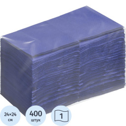 Салфетки 24х24 1 сл. Синие ZELPAPER 400 шт/упак