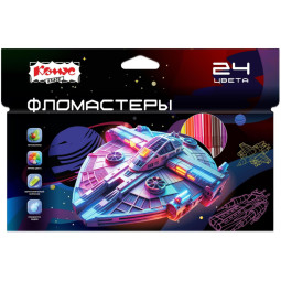 Фломастеры Комус Класс Star way 24 цв. в наб.,вентилир.,смыв, карт. упак
