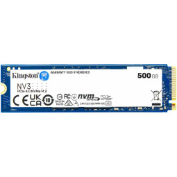 SSD накопитель  Kingston 500GB, M.2 2280, PCIe4.0x4, 3D TLC (SNV3S/500G)