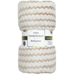 Плед TexRepublic Absolute Зигзаг двухцветный flannel 200х220 см Бежевый