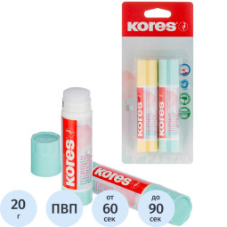 Клей-карандаш 20г Kores Pastel цвет корпуса в ассортименте 2шт/уп12827