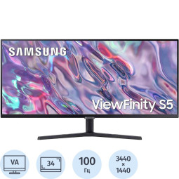 Монитор Samsung (LS34C500GAIXCI)34/UWQHD/VA/100Hz/300cd/5ms/HDMI/DP