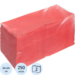 Салфетки 24х24 2 сл. Красные ZELPAPER 250 шт/упак