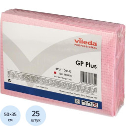 Салфетки хозяйственные Vileda ДжиПи Плюс красные 25шт/уп 100843
