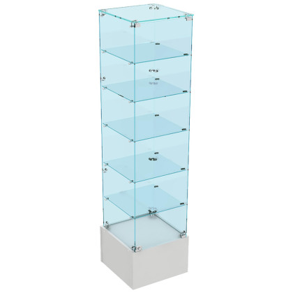 Витрина W_ Истра 510 закрытая, задн.стенка стекло 450х450х1800 серый