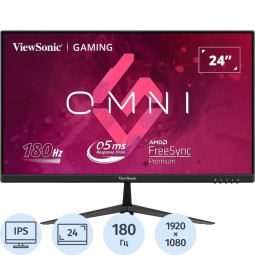 Монитор ViewSonic (VX2428)24/FHD/IPS/165Hz/250cd/5ms/HDMI/DP