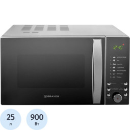 Микроволновая печь BRAYER 2504BR,900Вт,25л,цифр.упр,7реж,LED дисп,тайм95мин