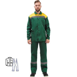 Костюм рабочий летний м л02-КПК кур/пк зел/желт 64-66/182-188