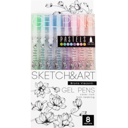 Набор гелевых ручек SKETCH&amp;ART Uni Write.PASTELS 0,8мм 8цв 20-0310