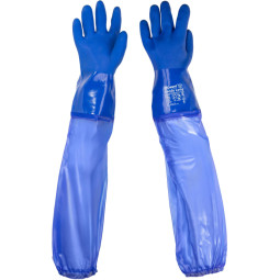 Перчатки ПВХ КЩС Gward Sandy Long PVC014 синие р.10,XL (6 пар/уп)