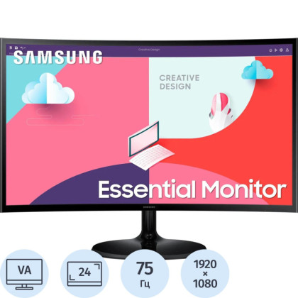 Монитор Samsung S24C360EAI(LS24C360EAIXCI) 24 FHD/VA/75Hz/250cd/4ms/HDMI