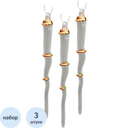 Набор игрушек подвесных из стекла, наб.3 шт / 1,5X1,5x14см арт.92626
