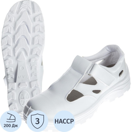 Полуботинки (сандалии)  АЛМИ(арт. 80302-011600) с МП, белые, р.44