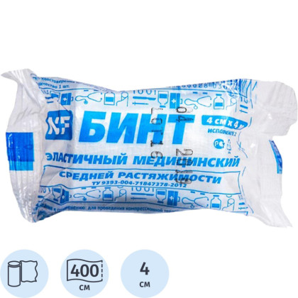 Бинт эластичный ср.раст., 4cм х 4м, Ньюфарм ШК30449