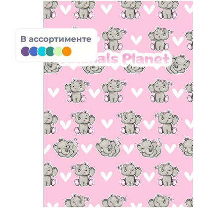 Тетрадь общая M&amp;G Animal, А5, 64 л, клет, цвет в асс,в пласт обложке