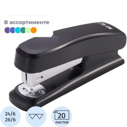 Степлер M&amp;G N24/6, на 20 листов, механический, цвет в ассортименте