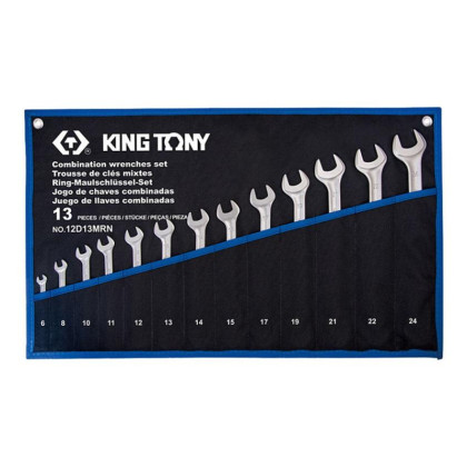 Набор ключей комбинированных, 6-24 мм,чехол из теторона,13 предм.KING TONY