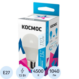 Лампа светодиодная КОСМОС LkecLED13wA60E2745 А60 13W Е27 4500K